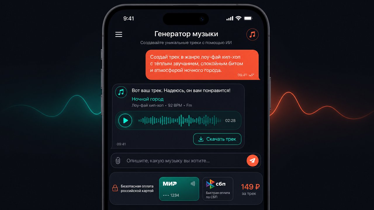 Доступ к нейросети Suno на русском через приложение в Telegram и MAX