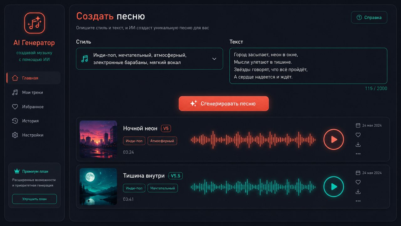 Suno: создание песни по описанию с полями Style и Lyrics
