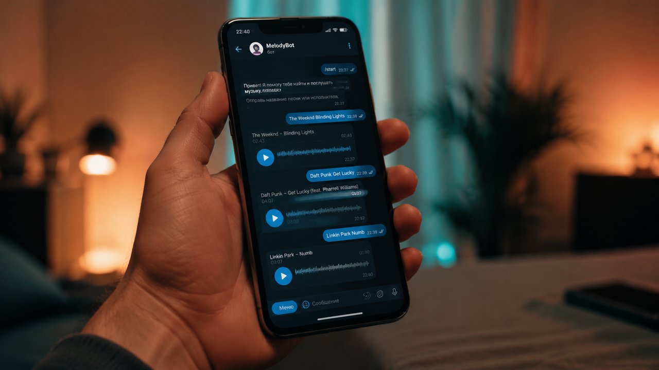 Бесплатное демо первой песни в приложении Telegram и MAX